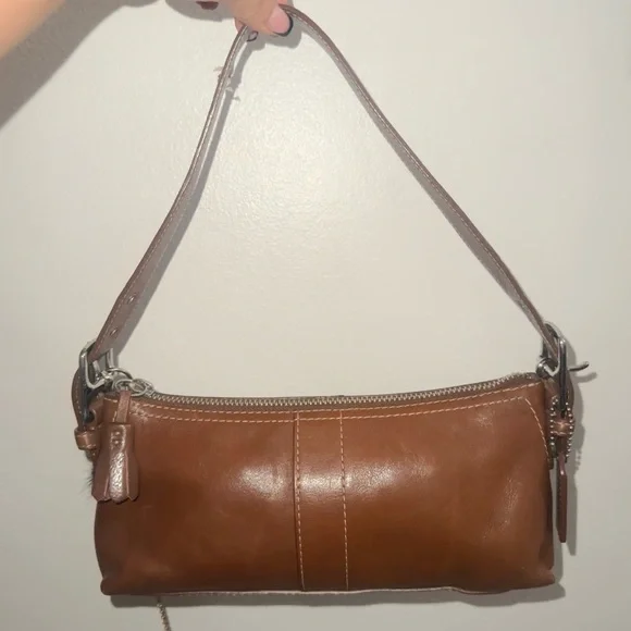 Coach Brown Leather Baguette Bag - Picture 2 of 7